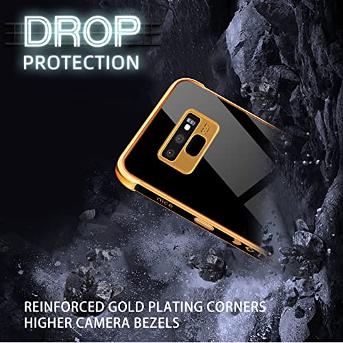 Lotadilo For Samsung Galaxy Note 9 Case, Galaxy Note 9 Cases With Astronaut Stand For Women Girls, Girly Cute Spaceman Love Heart Gold Plating 6D Phone Cover With Kickstand For Note 9 6.4 Inch Black #TOP5