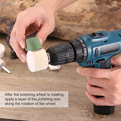 Polieraufsatz für Akkuschrauber Polierscheibe, 11 pcs bürsten satz konischer baumwollsamt Polierpad Wheel Polierkegel Polishing Buffing Pad mit 2pcs polierpaste für Metall
