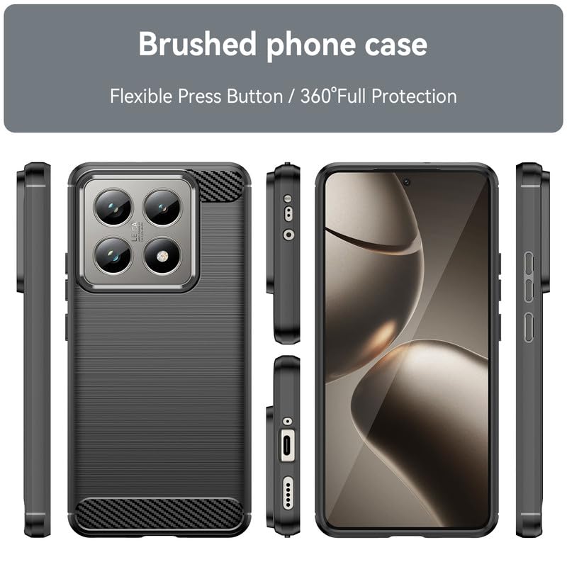 Image of Hybrid Carbon Fiber Back Case for Xiaomi 14T Pro 5G (Black)