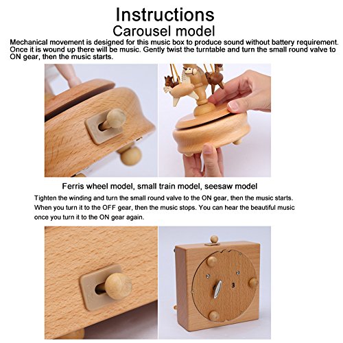 cheerfullus Wooden Music Box Small Train Toy Decoration Birthday Present for Kids - Thumbnail 4