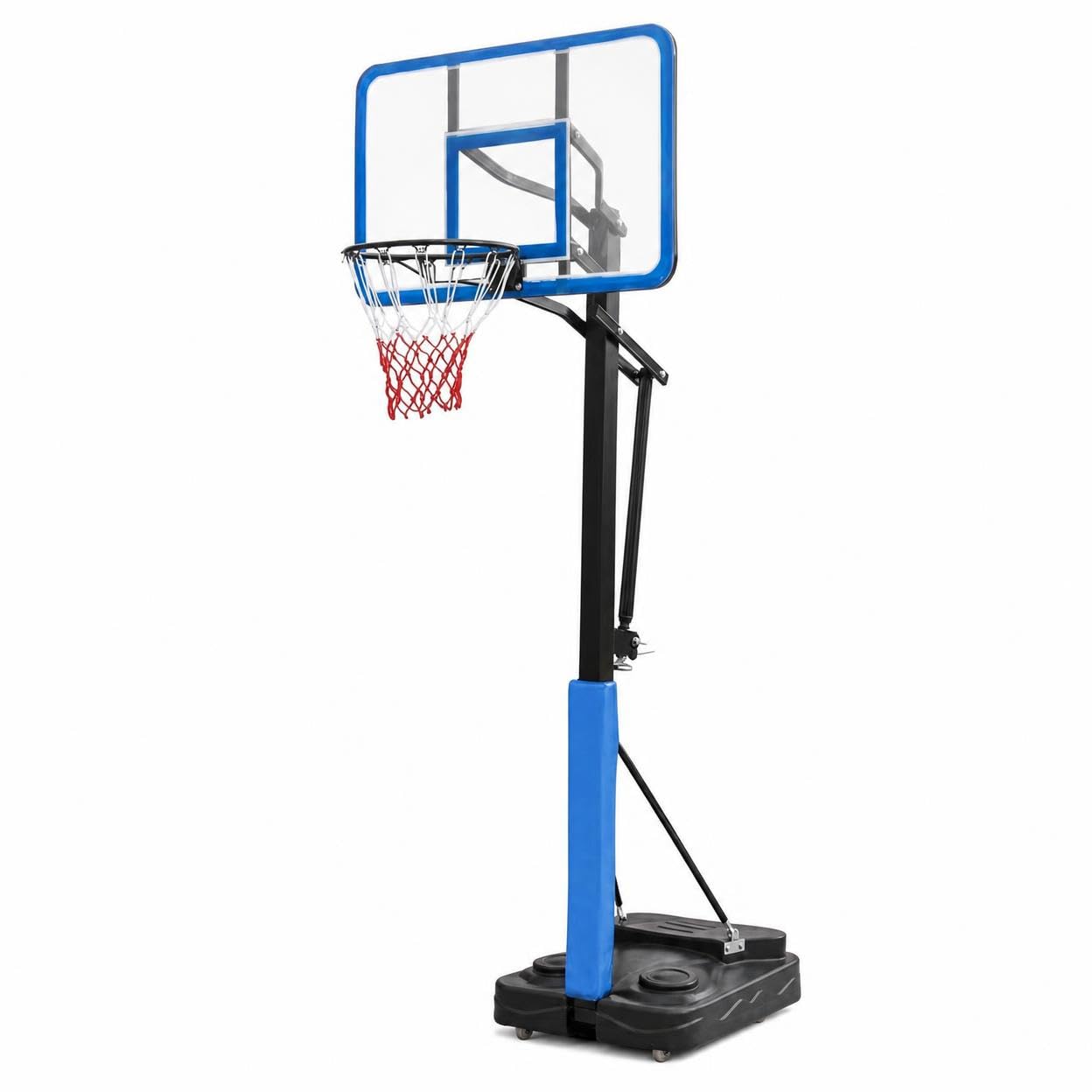 Basketballkorb höhenverstellbar rollbar für Kinder & Erwachsene – Outdoor Basketball Ständer mit Kurbel