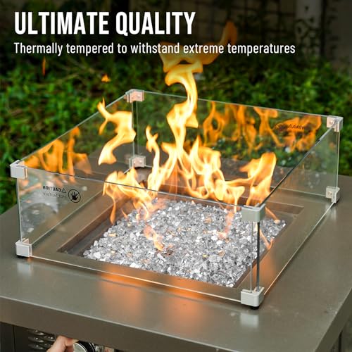Image of Skyflame 10-Pound Fire Glass for Fireplace Fire Pit and Landscaping, Platinum Reflective, 1 /4-Inch