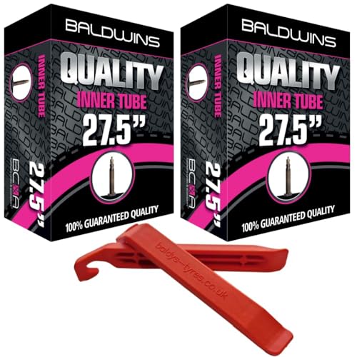 Baldwins Bike Inner Tube 27.5 x 2.20 to 2.40 Presta Valve & BALDYS TYRE LEVER (Pack of 2)