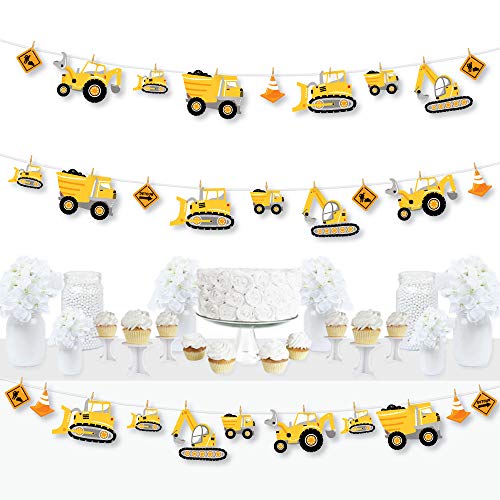 Image of Big Dot of Happiness Dig It - Construction Party Zone - Baby Shower or Birthday Party DIY Decorations - Clothespin Garland Banner - 44 Pieces
