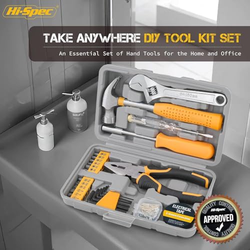 Image of Hi-Spec Basic Home Tool Kit - DIY and Repair Tool Set, Essential Tools for Home, Office or Workshop