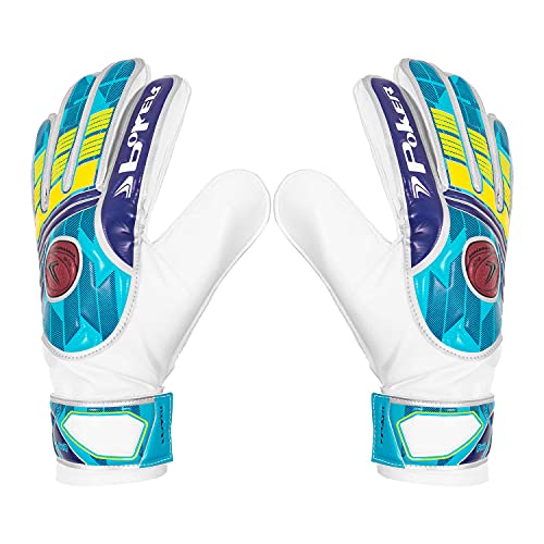 Luva de Goleiro Adulto Para Futebol Campo Poker Fast EXTRA Training Cor:Azul e Amarelo;Tamanho:08