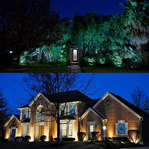 Landscape Lighting 32W Dimmable 2700K To 6500K Adjustable Via Remote Spotlights Outdoor With Transformer Ip65 12V Low Voltage Landscape Lights Outdoor Lights For House Trees Flags Outdoor Décor 4 Pack #TOP6