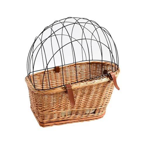 Panier de vélo arrière en Osier pour Chien ou Chat à Fixer sur Porte-Bagage