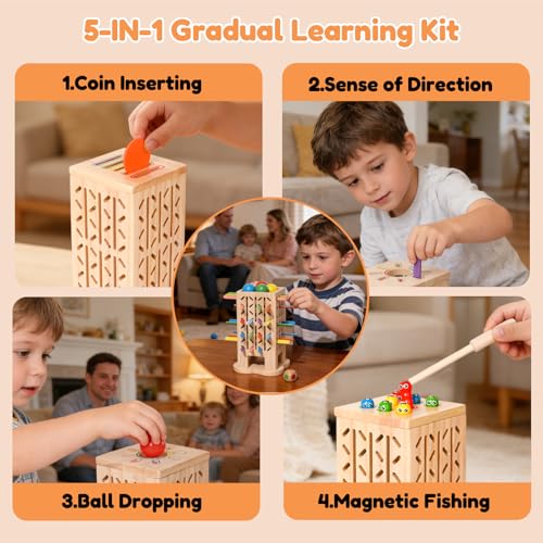 Juegos Montessori de Madera 5 en 1 para Niños 4-6 años miniatura 2