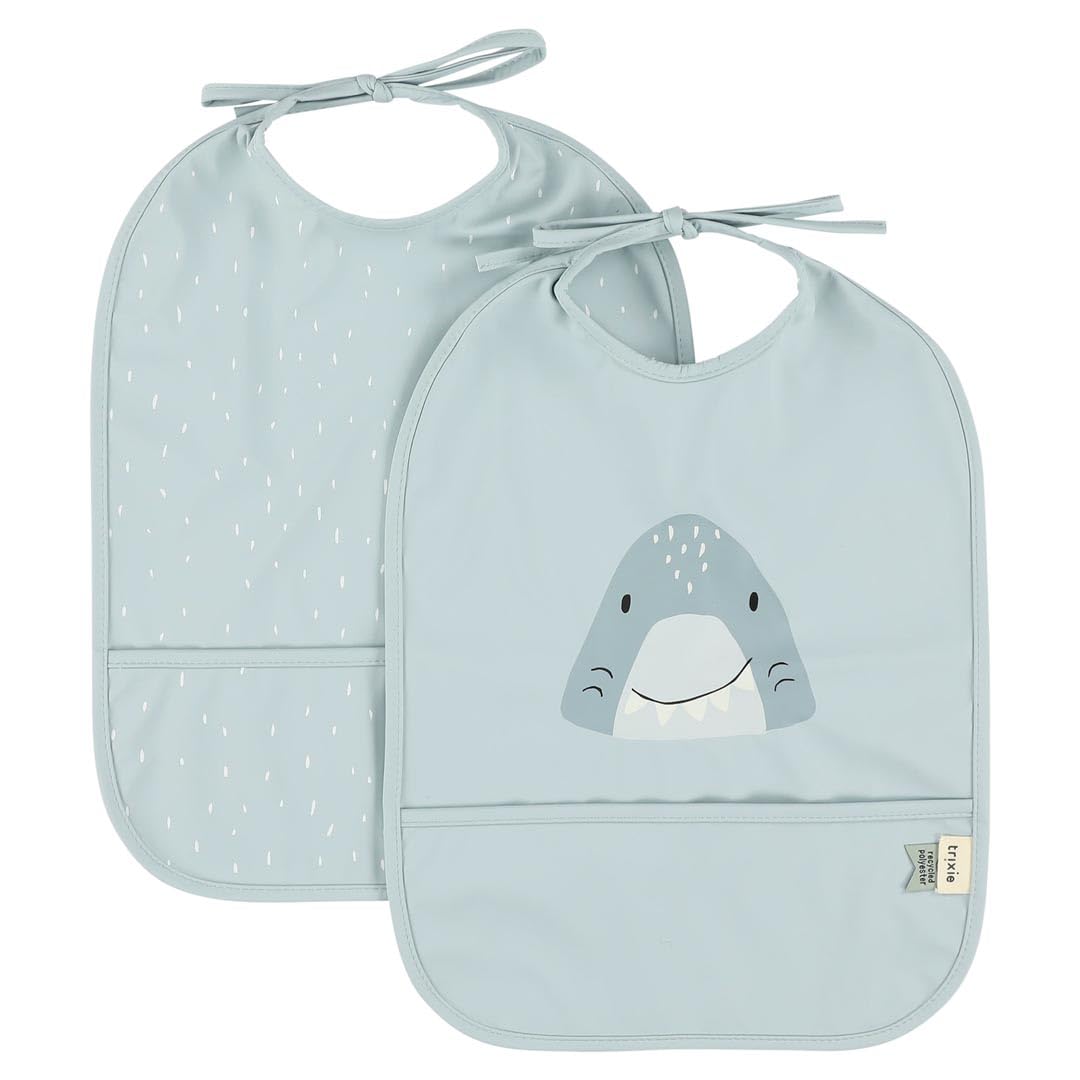 Trixie Set di 2 bavaglini impermeabili Mr. Shark colorati Baby