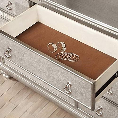 Coaster Bling Game 7-Drawer Dresser With Stacked Bun Feet Metallic Platinum #TOP3