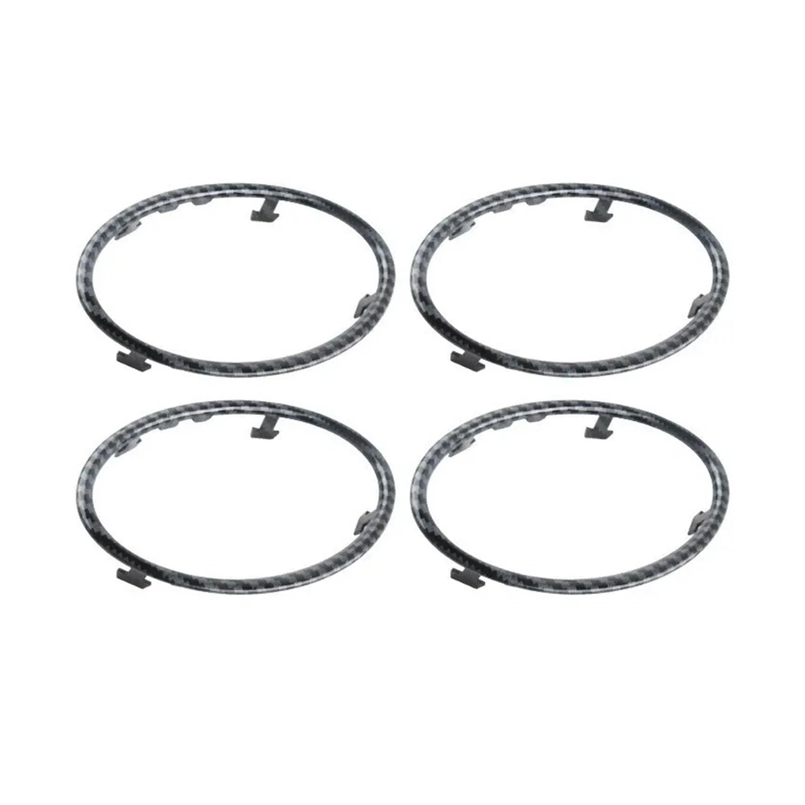 Car Trim Interior for Focus 2 MK2 2005-2013 Car Air Conditioning Trim Outlet Decoration Circle Ring Sticker Interior Mouldings(Carbon Fiber)