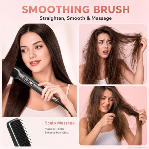 Image of 5-in-1 Hair Styler, Air Curler Wrap & Blow Dryer Brush,110-120V Only | 1000W Multi Hair Styling Tool with Led Display and 5 Attachments For Drying, Air Curling and Straightening at Home.