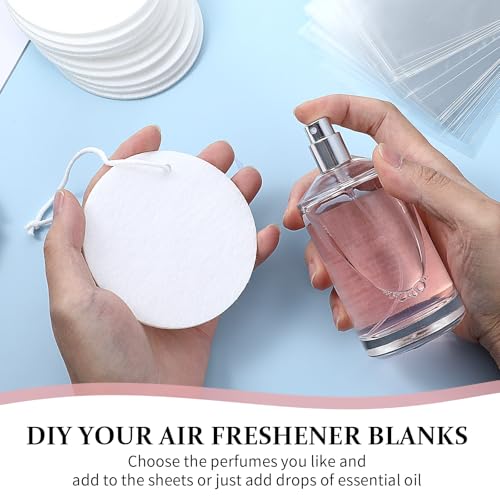 Image of 25Pcs Sublimation Air Fresheners Blanks,White Personalized Car Air Freshener Picture with 25pcs Bag and String for DIY Car Interior Decoration and Your Home