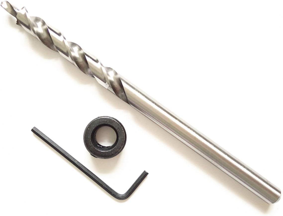 Inton 3/8" Replacement Twist Step Drill Bit with Depth Stop Collar 6.5" Length for Manual Pocket Hole Jig Master System