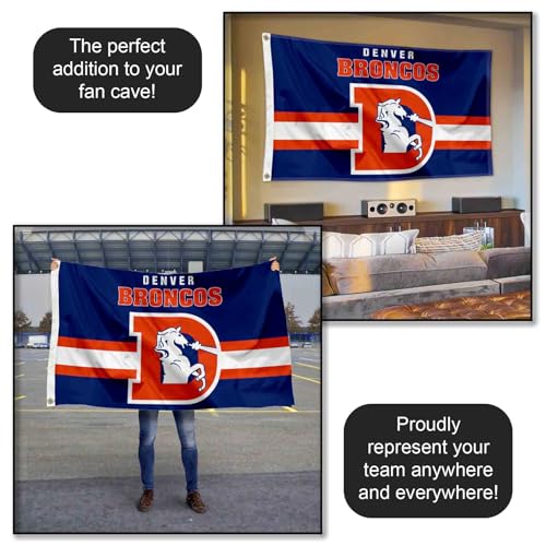 Drapeau vintage Broncos Throwback Retro WinCraft aux finitions soignées - 5
