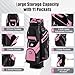 ULTIMATE 14-Way Golf Cart Bag, Golf Bag w/Molded Lock Top & Full Length Dividers, Portable Golf Club Bag w/11 Pockets, Cooler Bag, Padded Strap & Rain Hood for Men Women (Black+Pink)