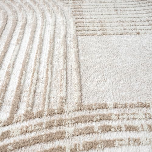 Abani Cream Area Rug for Living Room, Bedroom -Mid-Century Modern- 8' x 10' -Durable & Easy to Clean - Image 6