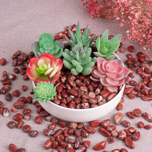 Image of Polished Red Jasper Crystal Stone Set - 72 Pcs, 0.5 inch 10 oz Handpicked Tumbled Gemstones Rocks, Pebbles for Reiki, Chakra, Healing