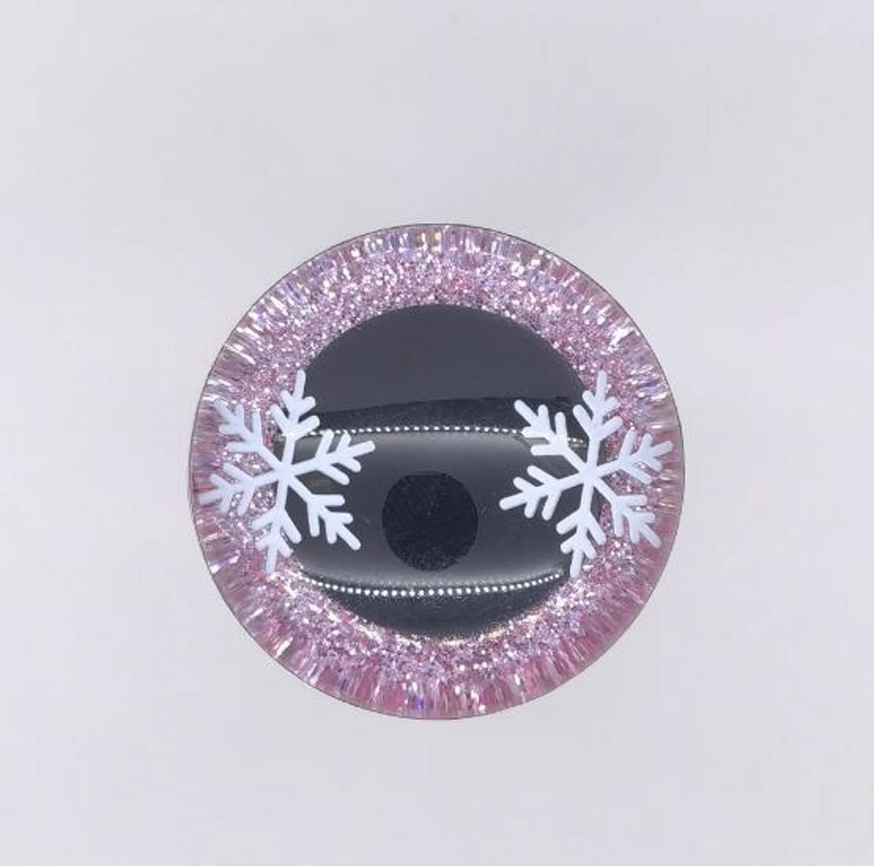 YJIUYUANQ 16mm Plastic Glitter Snow Safety Eyes Plastic Eyes Amigurumi Eyes Craft Eyes Crochet Craft Eyes for DIY, Pink,100 Pack