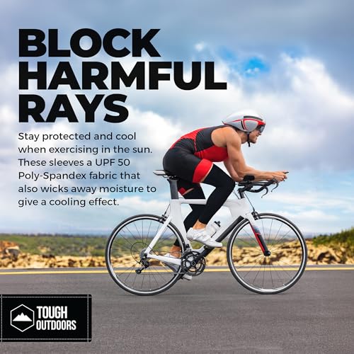 Tough Outdoors Compression Leg Sleeves - Full Leg Compression Sleeve for Men & Women, UV Leg Sleeves - Cycling Leg Warmers4