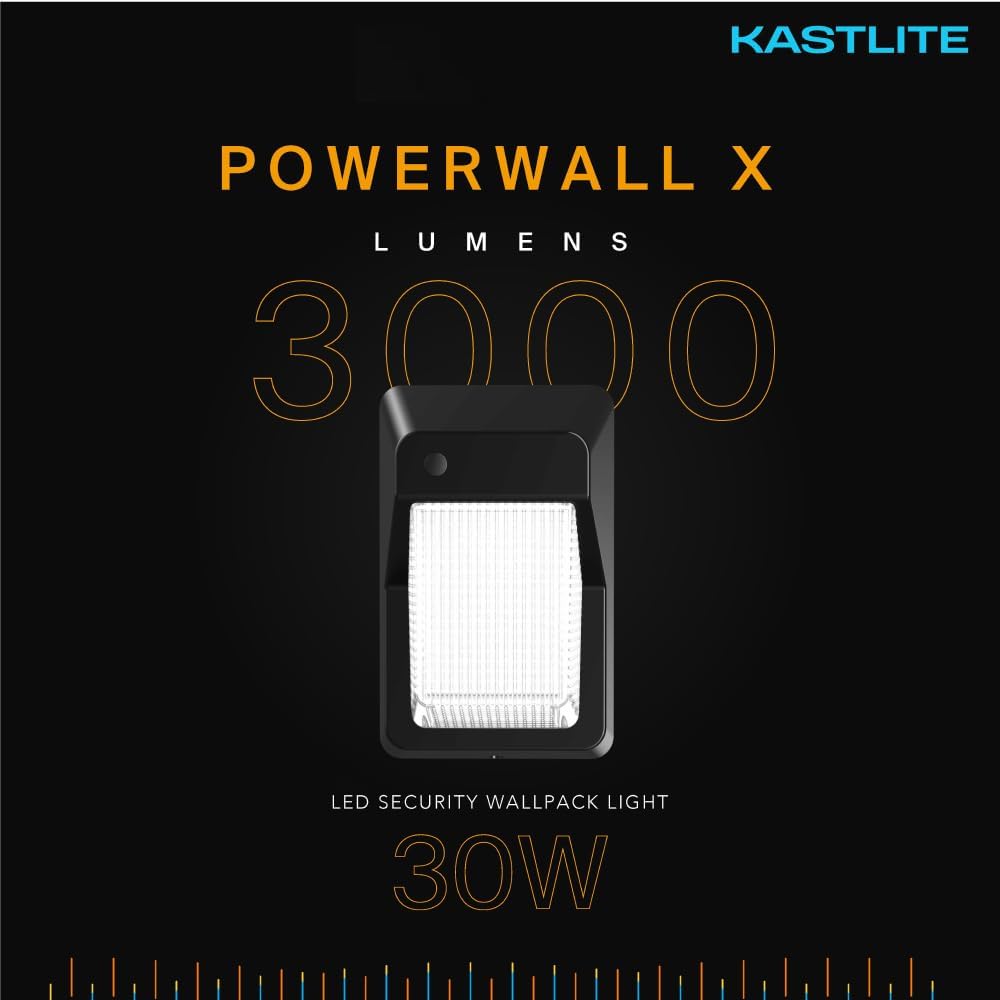 KASTLITE 30W LED Outdoor Commercial High Output Refractor Wall Pack Light with Photocell Sensor, 3000 Lumens 4000K Dusk to Dawn Wallpack Fixture | Porch Garage Parking Lot Warehouse Lighting, Bronze