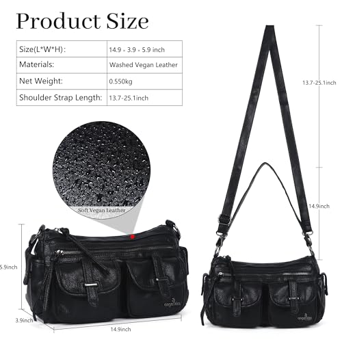 Angel Kiss Hobo Purses for Women Crossbody Shoulder Bag Ladies Multi Pocket Handbags with Adjustable Shoulder Strap2