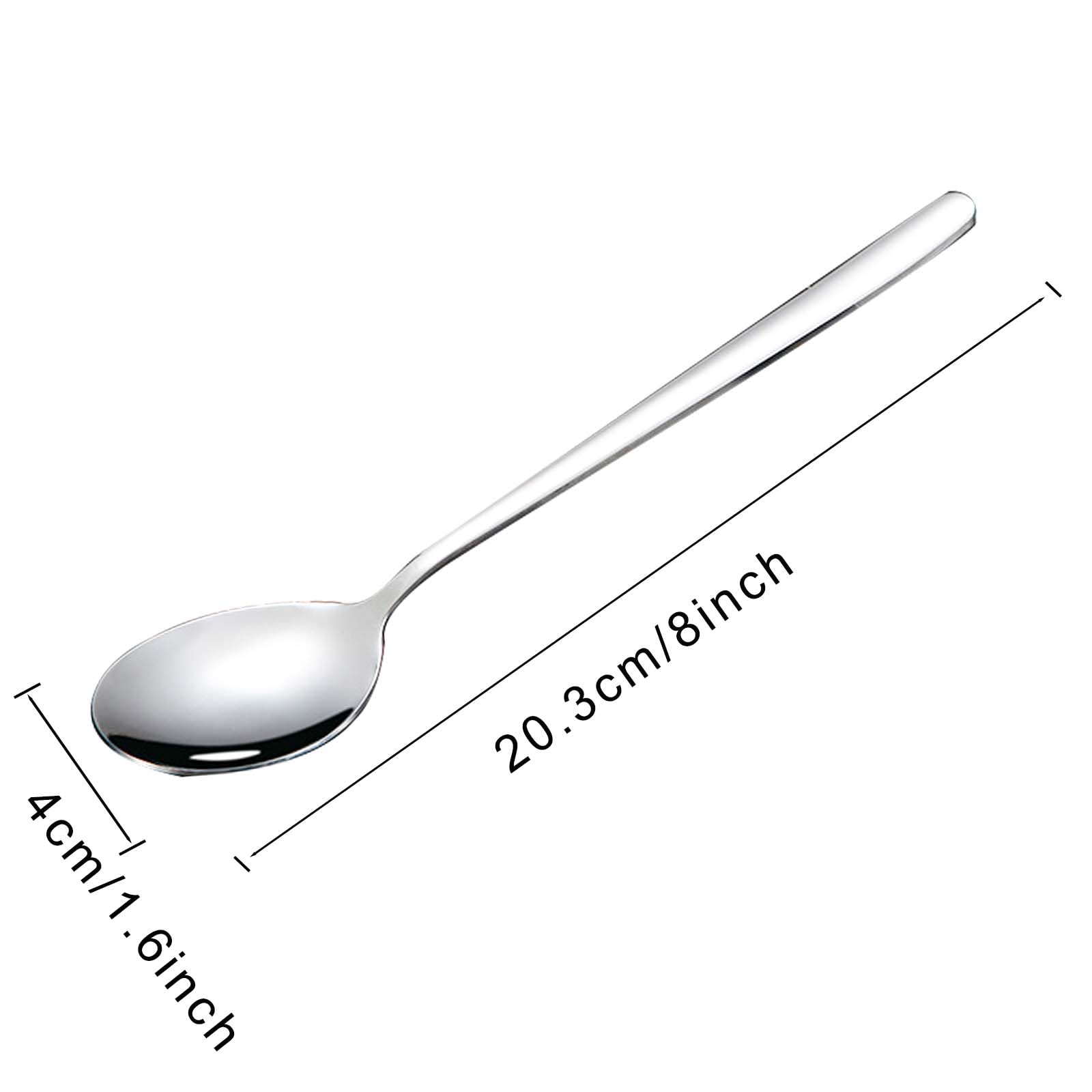 Cuchara grande de sopa de acero inoxidable apta para lavavajillas, cucharaditas grandes con borde redondo, cucharadas de 8 pulgadas (4) 9