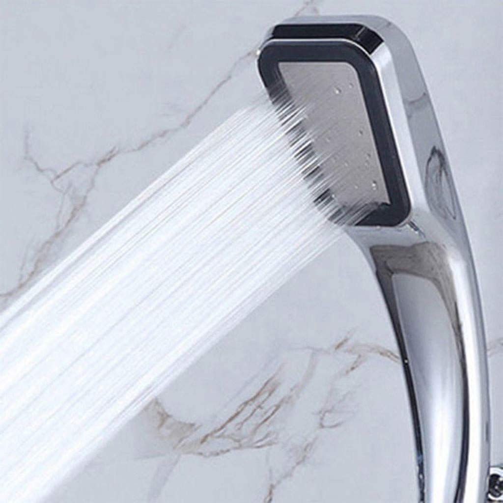 Tagve ABS Polished Chrome Finish 300 Hole High Pressure Handheld Shower Head with Brass Shut-Off Valve