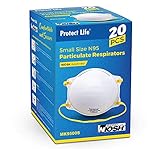 Small Size Dust Mask - 20 pack - NIOSH Certified Respirator Mask | Safety Mask for Construction Dust, Woodworking, Wildfire Smoke & more
