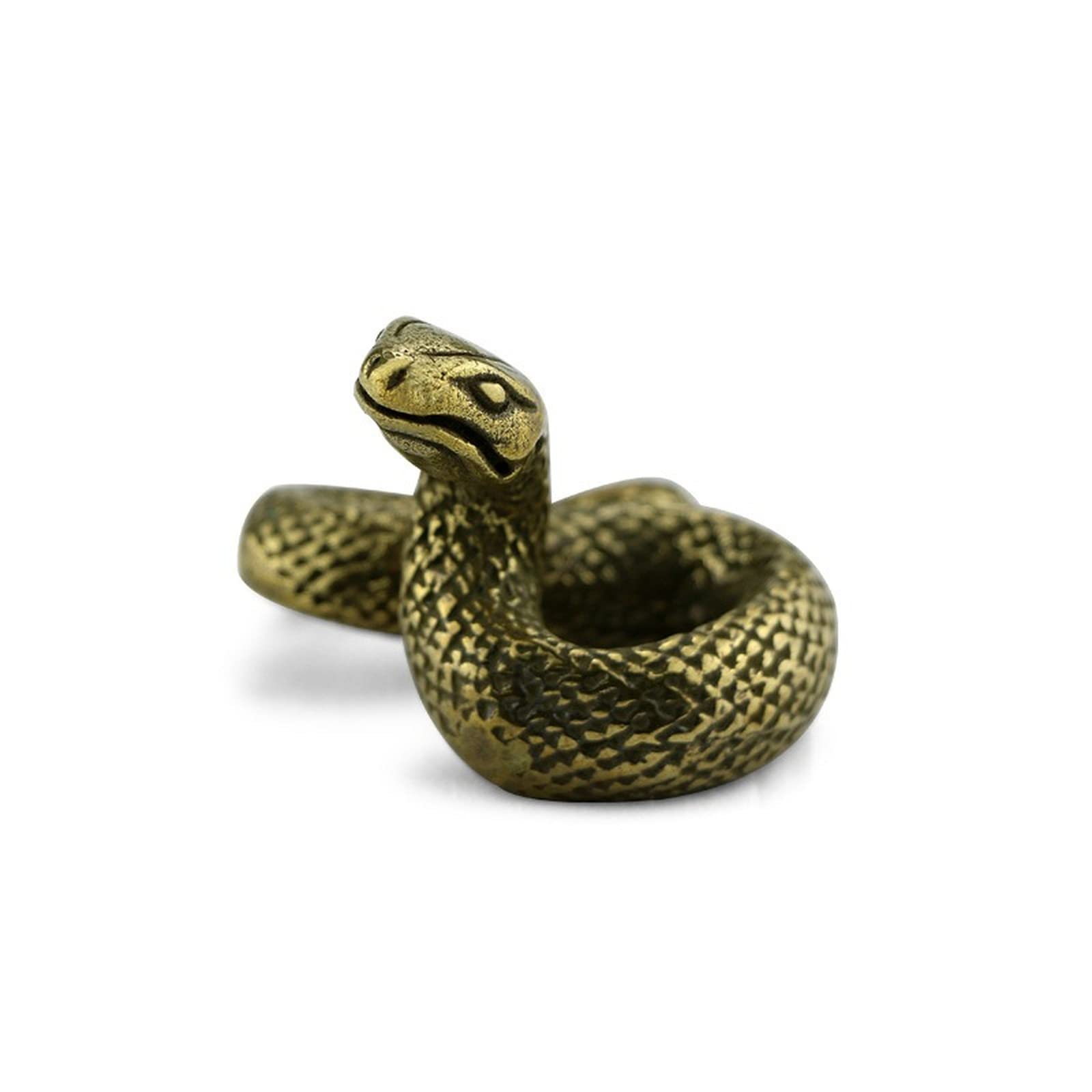 NGDFGR Solid Copper Python Figurine, Brass Zodiac Snake Model Statue Sculpture Office Home Study Desk Paperweight Spoof Props