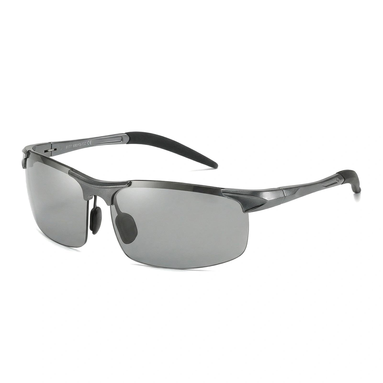 AQRNKK Men's Photochromic Sunglasses Polarised Reactive Lenses, Z87 Safety Glasses for Work & Driving with UV400 Protection Sun Glasses