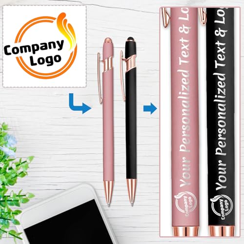 STREADVE-Personalized-Custom-Pens-10-Engraved-Writing-Pen-with-Name-Logo-Customized-Promotional-Items-Stylus-Pen-Gifts-for-Men-Women-Realtor-Nurse-Wedding-Business-Black