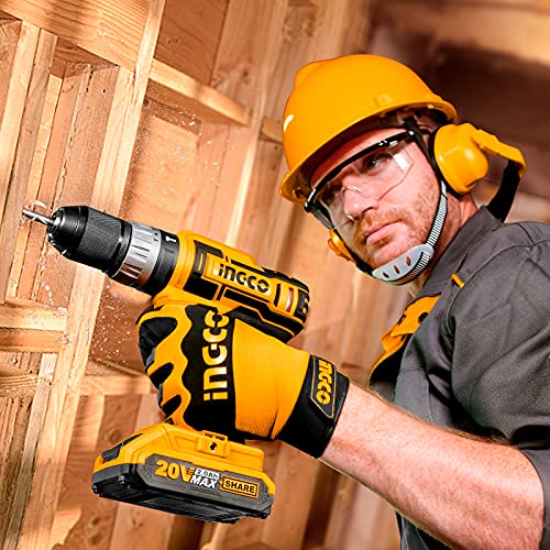 Image of INGCO CIDLI 2002 Lithium-ion Impact Drill Cordless 18+1+1 Torque Settings 22500 /min Impact Rate 2.0 Ah Battery 2 Speed Gear CR-V Bits Compact Kit for Home Improvement & Industrial Use