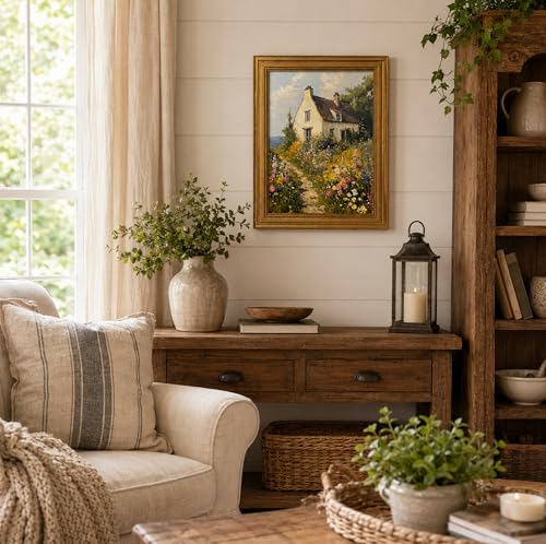 Image of NALEPS French Country Framed Wall Art, Country Wildflower Wall Decor, 9x11