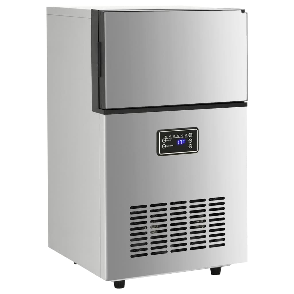vidaXL Macchina per Ghiaccio Argento 45 kg / 24 h
