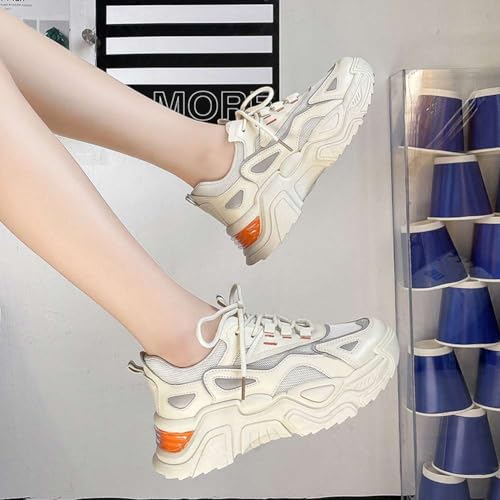 YYSPR Women's Fashion Platform Lace Up Sneakers Lightweight Walking Running Shoes4