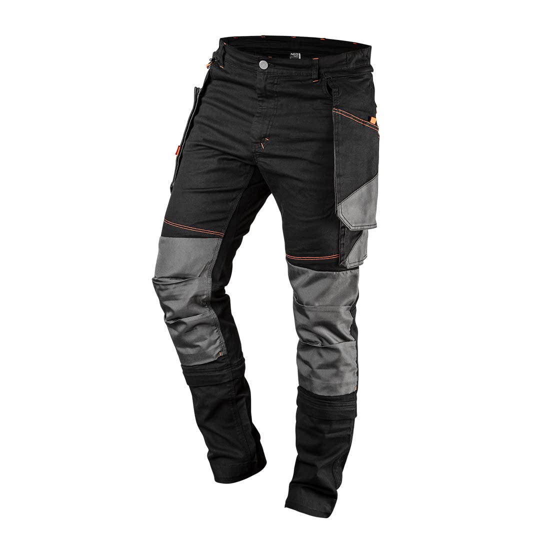 NEO TOOLS HD Slim Arbeitshose, abnehmbare Taschen, zugeschnitten