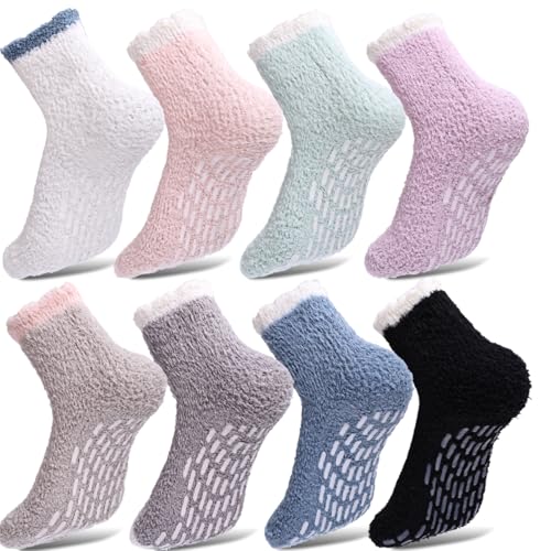 Image of Tergy 6 /20 Pairs Fuzzy Socks Soft Cozy Fluffy Warm Winter Sleep Plush Bed Microfiber Slipper Fleece Socks for Women