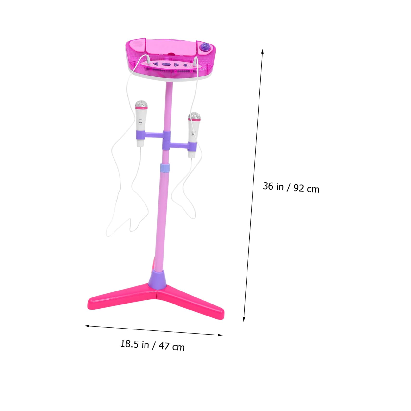 Microfono Giocattolo per Rosa Doppio Microfono Creativo Musicale Supporto Regolabile e Modalità Mp3 Gioco Educativo per Sviluppo Cognitivo e Interazione Genitore-Figlio