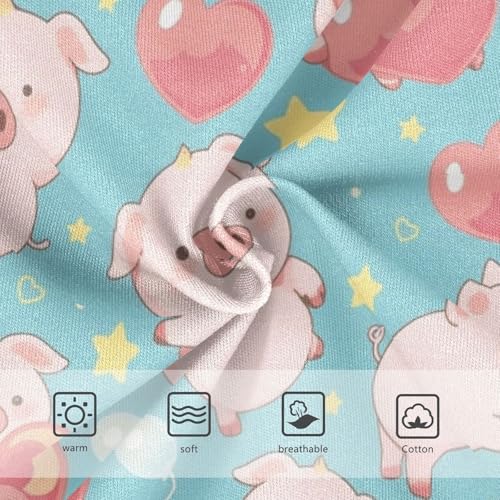 Wusikd Cute Pink Piglets Girls' Underwear Cotton Heart-shaped Stars Girls Briefs Soft Toddler Underwear 2T3