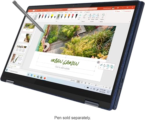 Image of Lenovo Yoga 6 13.3 2-in-1 13.3 inch Touch Screen Laptop - AMD Ryzen 5-8GB Memory - 256GB SSD - Abyss Blue Fabric Cover