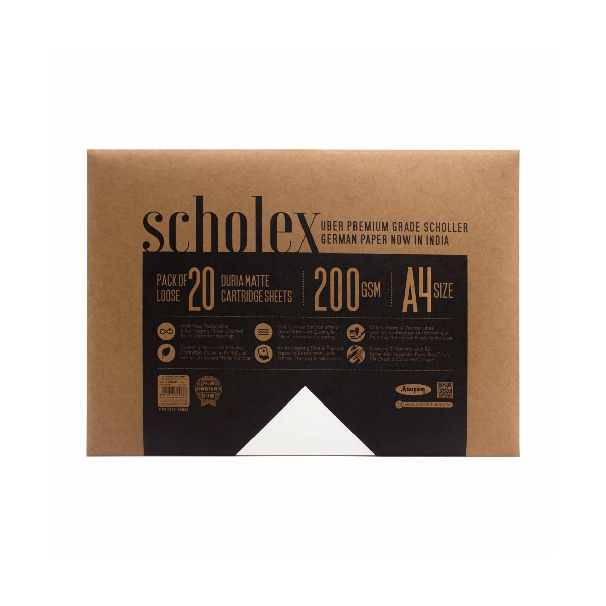 Anupam Scholex Duriamatte Cartridge Paper for Sketching Drawing Paper 200 GSM 10 Loose Sheets - A4 (B0BM4SZYRX) Amazon Price History, Amazon Price Tracker