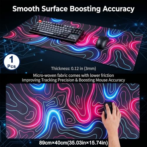 Image of ZORBES Extended Gaming Mouse Pad Big Keyboard Mousepad Large Desk Mousepad with Anti Slip Base for Gaming and Office
