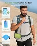 ECOHUB Hydration Backpack for Men Women, 20L Lightweight Hiking Daypack Cycling Backpack with 2L Water Bladder, Insulated Hydration Pack with Waist Pack