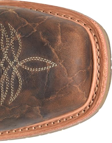 DOUBLE-H Mens 11" Safety Toe Square Toe Roper Western-Boot, Durable Leather Boots, Slip-Resistant, Work & Casual Wear3