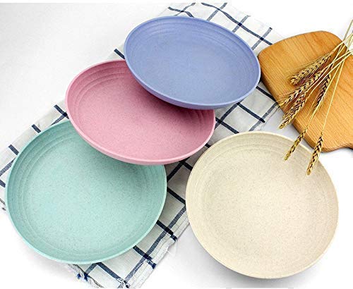 image for Choary Lightweight &Unbreakable Wheat Straw Plates 7.87”4 Pack, Non-