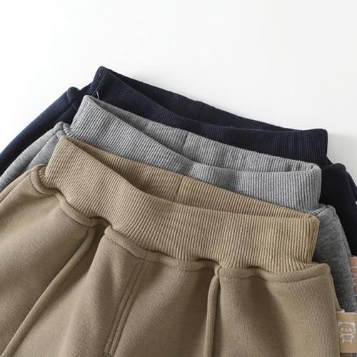 Baby Girl Boy Jogger Pants Fleece Lined Pleated Front Embroidered Patch Winter Pant3