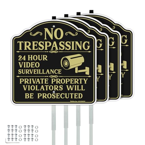 Panneau de vidéosurveillance dissuasif pour stopper les intrusions avec piquet Faittoo