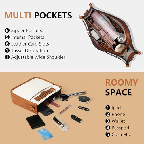 Image of TANTOMI Vegan Leather Crossbody Bags for Women Hobo Travel Purse Multi-Pocket Trendy Handbags & Womens Crossbody Bag